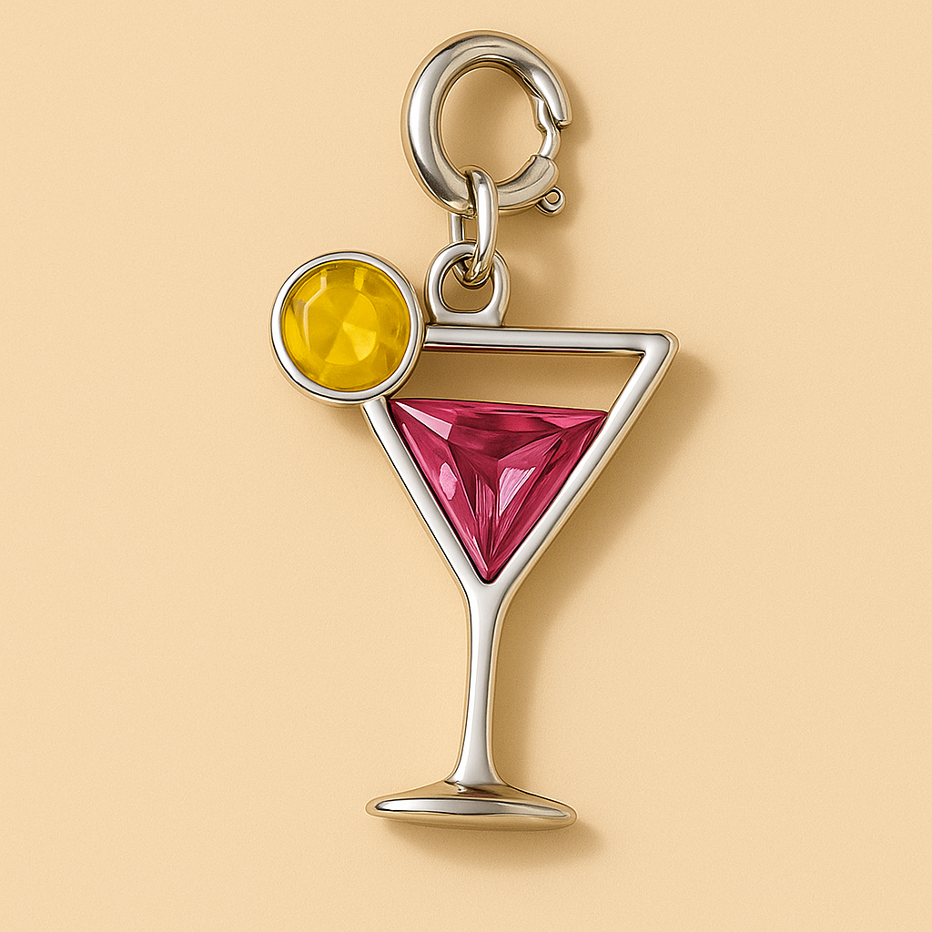 Pink Cocktail charm