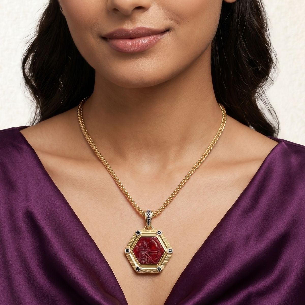 Ramik Natural Carved Ruby Pendant