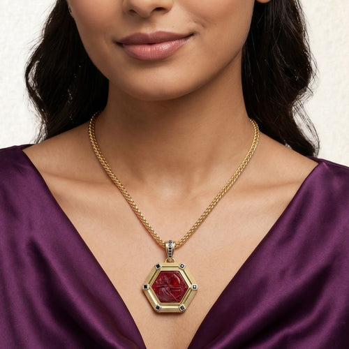 Ramik Natural Carved Ruby Pendant